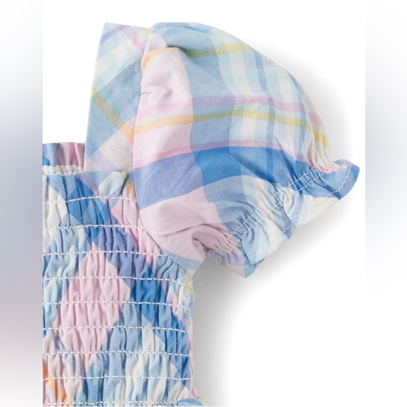 NWT Plaid Poplin Tiered Dress Size 9-12 months - Picture 2 of 3